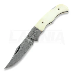 Böker Magnum Damascus Bone Folding Knife 01MB180DAM