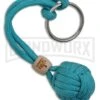 Monkey Knuts Knut Buster Neon Turquoise Keychain Lanyard W/ Wooden Barrel