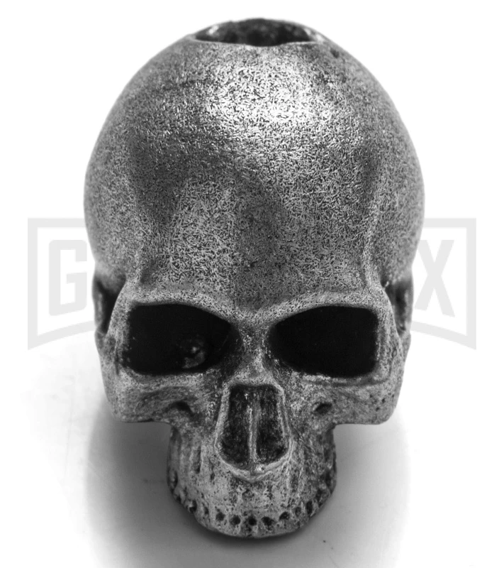 Magallona Pewter Realistic Skull Lanyard Bead